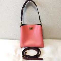 COACH ウィロウ バケット 2WAY レザー ピンク - メルカリ