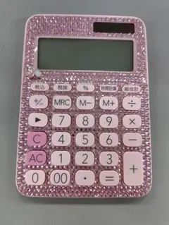 値下 CASIO キラキラデコ電卓 ピンク 12桁