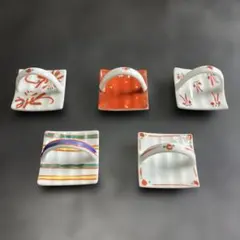 陶磁器製ハンドル付き箸置き5個セット