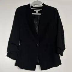 H&M （ＵＳ8)11号ノーカラージャケット ブラックのサムネイル