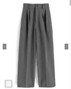 GRL センタープレスタックワイドパンツ L