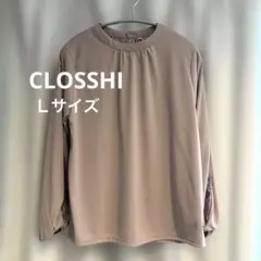 しまむら　CLOSSHI ベージュピンク　ブラウス　両袖レース　パールボタン飾りのサムネイル