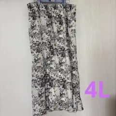 しまむらHina コラボ モノトーン ボタニカル柄 フレアスカート 4Lのサムネイル