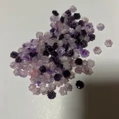バラ型ビーズ 紫 黒 ピンク 多数