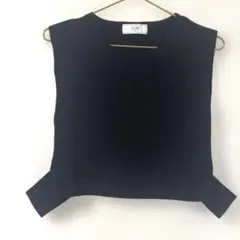 SLOBE IENA クロップド ニット ベスト 黒