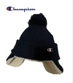 Champion ネイビー ポンポン付きニット帽