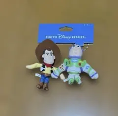 美品 トイストーリー（ウッディ バズ）キーチェーン