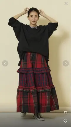 freadaチェックフレアスカート 赤　FREAK'S STOREのサムネイル