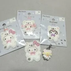 サンリオ セリア パイルワッペン ふわふわスノー ガチャガチャ