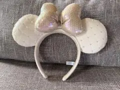 ディズニー キルティング カチューシャ ホワイト パール