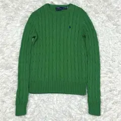 極美品✨ラルフローレン 現行QRタグ ケーブルニットセーター グリーン Sサイズ
