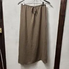 ジェイクルー　linen ブラウンロングスカート アメリカ古着　アメリカ輸入のサムネイル