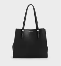 CHARLES & KEITH クラシックダブルハンドルトートバッグ　ブラック