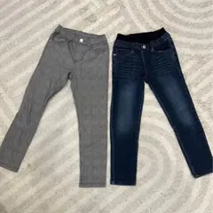 キッズ用スリムフィットパンツ2点セット 130cm