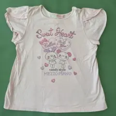 メゾピアノ　Tシャツ ピンク　１４０　 うさぎ　くま