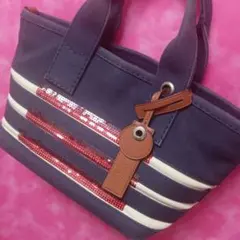 遊び心…マークバイマークジェイコブス　キャンバストートバッグ紺80点¥6900↓