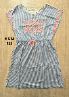 H＆M ストライプ柄 ワンピース 130～140