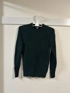 UNIQLO ケーブルニットセーター S ダークグリーン