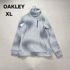 ② オークリー フリース ハイネック プルオーバー ドット柄 ゴルフ 白 XL