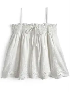 ＊ 新品タグ付き GRL スカラップ刺繍リボンキャミソールブラウス ＊