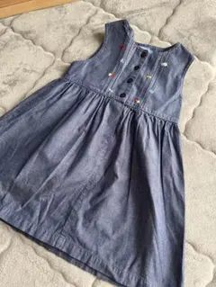 familiar 刺繍デニムジャンバースカート100cm