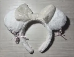 ディズニー カチューシャ 白 リボン