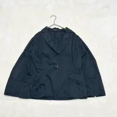 nt413 良品✨コムサイズム 長袖シャツ 黒 綺麗め 羽織り コットン 無地