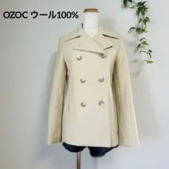 極美品/上質ウール100%【OZOC】ピーコート 38 ベージュ 定番 人気