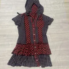 ALGONQUINS フード付きチェックワンピース
