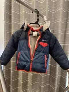 patagonia フード付きダウンコート ネイビー/レッド