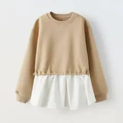 ZARA バイカラー　スウェット　トレーナー　トップス　長袖