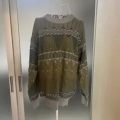 sacai 17AW ケーブルニット 切替 ダメージ加工 ウール セーター 1