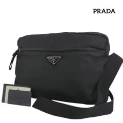 【美品】PRADA プラダ ナイロン ショルダー カメラ バッグ ロゴプレート