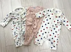 ベビー用ロンパース3点セット　プチバトー　ベビーパジャマ