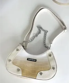 y2k 韓国　dholicストラップ付ハートスタッズクロコ調バッグ最終お値下げ中