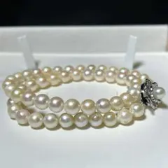 極上の輝き あこや真珠 アコヤパール ネックレス 7.0〜7.4㎜ M671