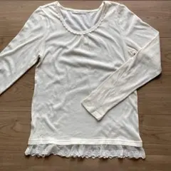 カットソー 長袖 薄手 アイボリー chocol raffine robe