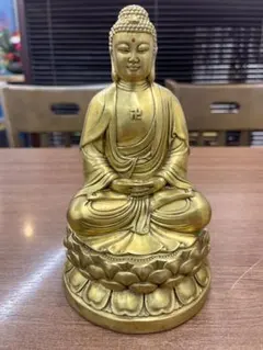 불상, 놋쇠, 좌불상, 에이세이 메이, 연꽃자리, 불교 미술