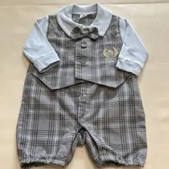 Cottoli セレモニースーツ グレー系チェック柄 ボウタイ付き