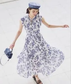 スナイデル プリーツプリントワンピース 00 ネイビー