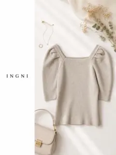 INGNI(イング) ラメリブパワショルニット半袖