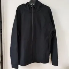 無印良品黒 フルジップ フード付きパーカーL