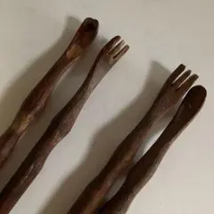 手作り木製フォーク4本セット