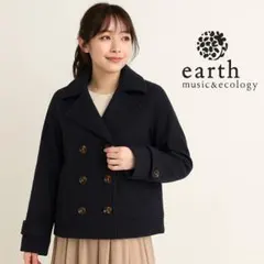 earth music&ecology ピーコート ネイビー ダブルボタン