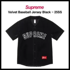 Supreme 25ss Velvet Baseball Jersey 黒Mのサムネイル