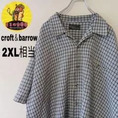 USA古着 croft＆barrow　半袖ボタンシャツ2XL相当ブラックホワイト