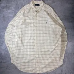 90s USA古着　ポロバイラルフローレン　チェックBDシャツ　2XLT