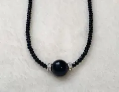 ブラックトルマリン×宝石質ブラックスピネル ネックレス 天然石