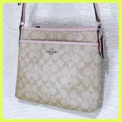 コーチ COACH シグネチャーPVC ピンク ショルダーバッグ 斜めがけ✧