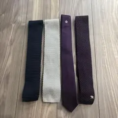 ネクタイ 4本セット パープル グレー ネイビー